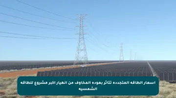 أسعار الطاقة المتجددة تتأثر بعودة المخاوف من انهيار أكبر مشروع للطاقة الشمسية